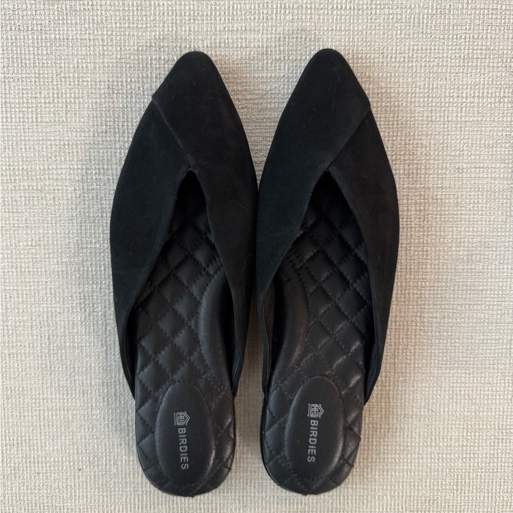 Birdies Black Suede Mules